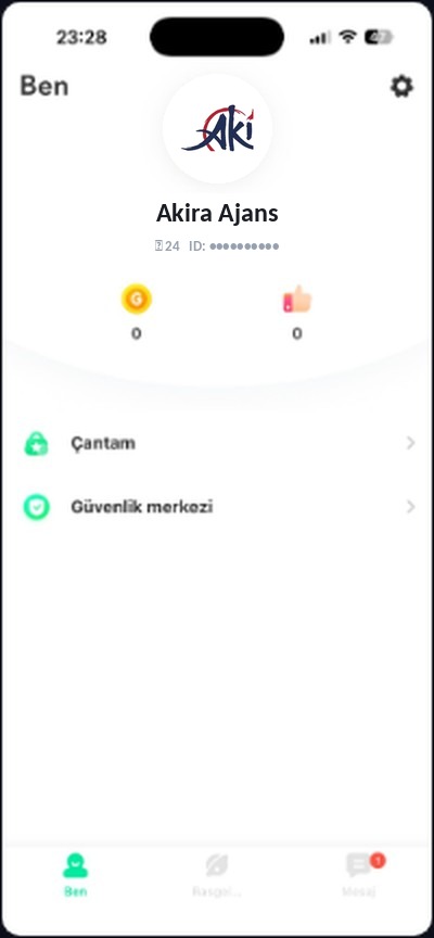 Örnek profil ekranı