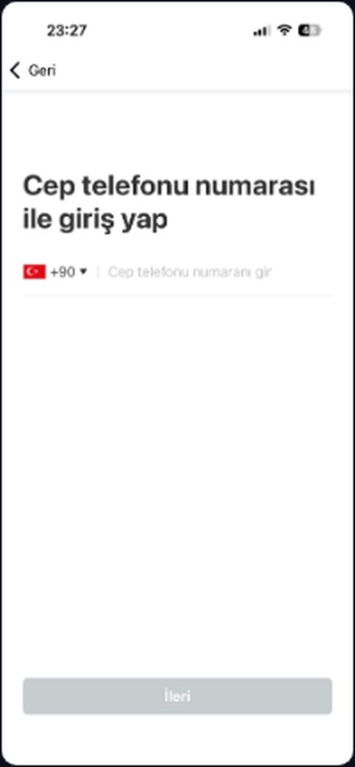 Telefon numarası girişi