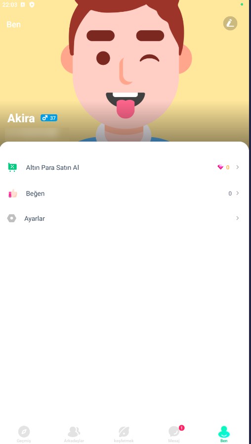 TopChat profil ekranı